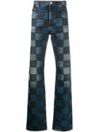 Balenciaga Checkered Paris Fit Jeans - Blue