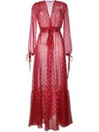 Au Jour Le Jour Sheer Dots Print Long Dress
