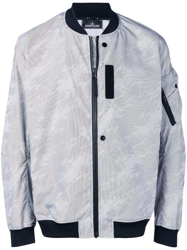 Stone Island Shadow Project Printed Zipped Bomber Jacket - Black