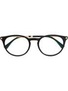 Mykita 'lite Keelut' Round Frames, Black, Acetate/brass