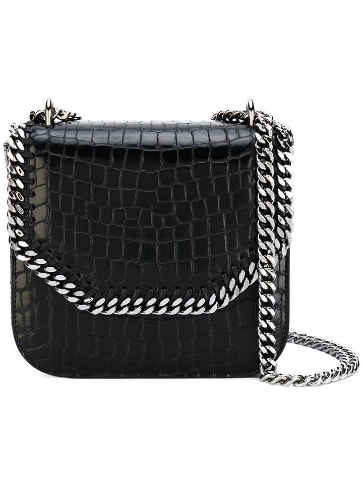 Stella Mccartney - Crocodile-embossed Falabella Box Shoulder Bag - Women - Polyamide/polyester/polyurethane - One Size, Black, Polyamide/polyester/polyurethane