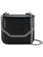 Stella Mccartney - Crocodile-embossed Falabella Box Shoulder Bag - Women - Polyamide/polyester/polyurethane - One Size, Black, Polyamide/polyester/polyurethane