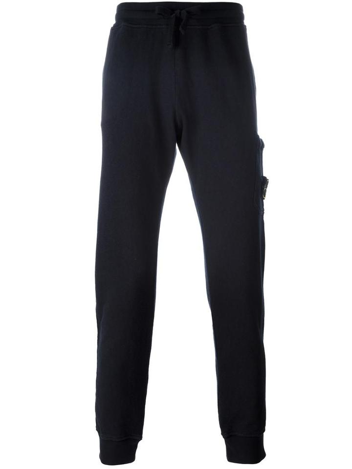 Stone Island Patch Pocket Sweatpants, Men's, Size: Small, Blue, Cotton