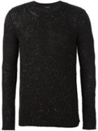 Roberto Collina Crew Neck Jumper, Men's, Size: 46, Black, Silk/nylon/merino