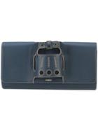 Perrin Paris Buckled Clutch - Blue