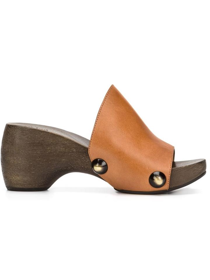 Chloé Izzy Mules, Women's, Size: 39, Brown, Wood/leather/rubber