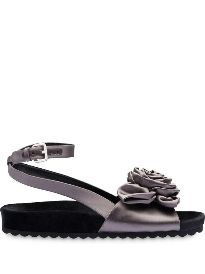 Miu Miu Rose Applied Sandals - Grey