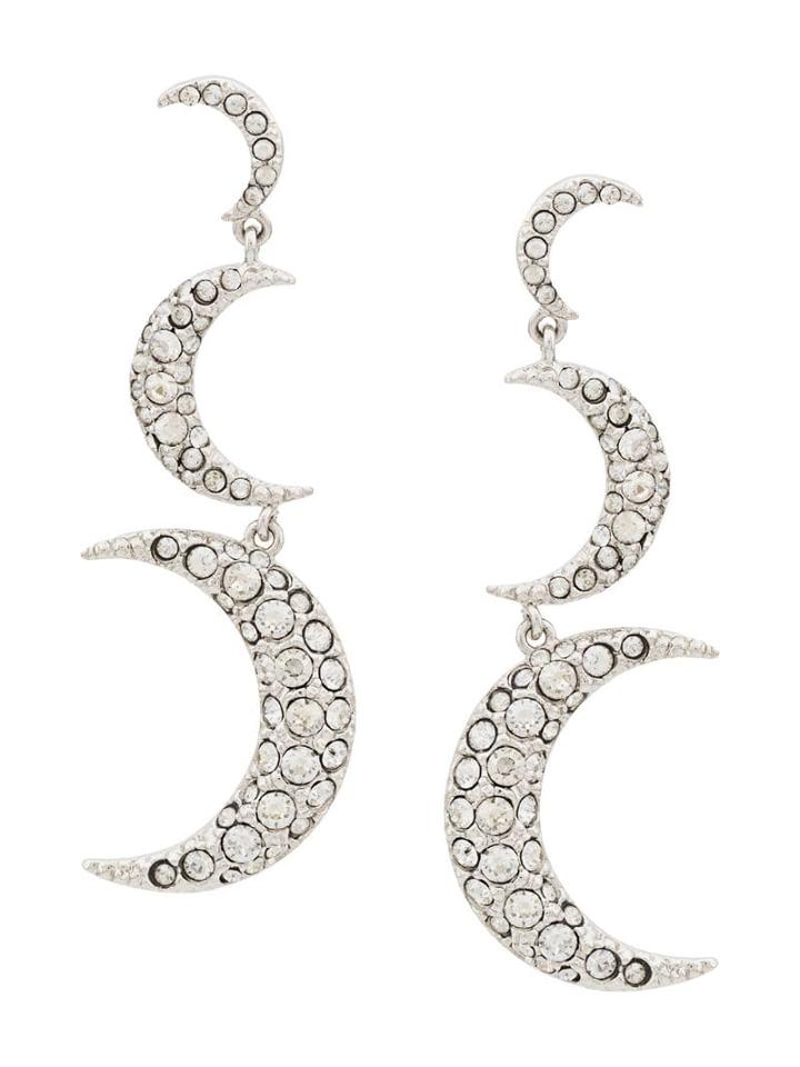 Isabel Marant Hanging Moon Earrings - Silver