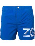 Kenzo Blue Logo Print Swim Shorts