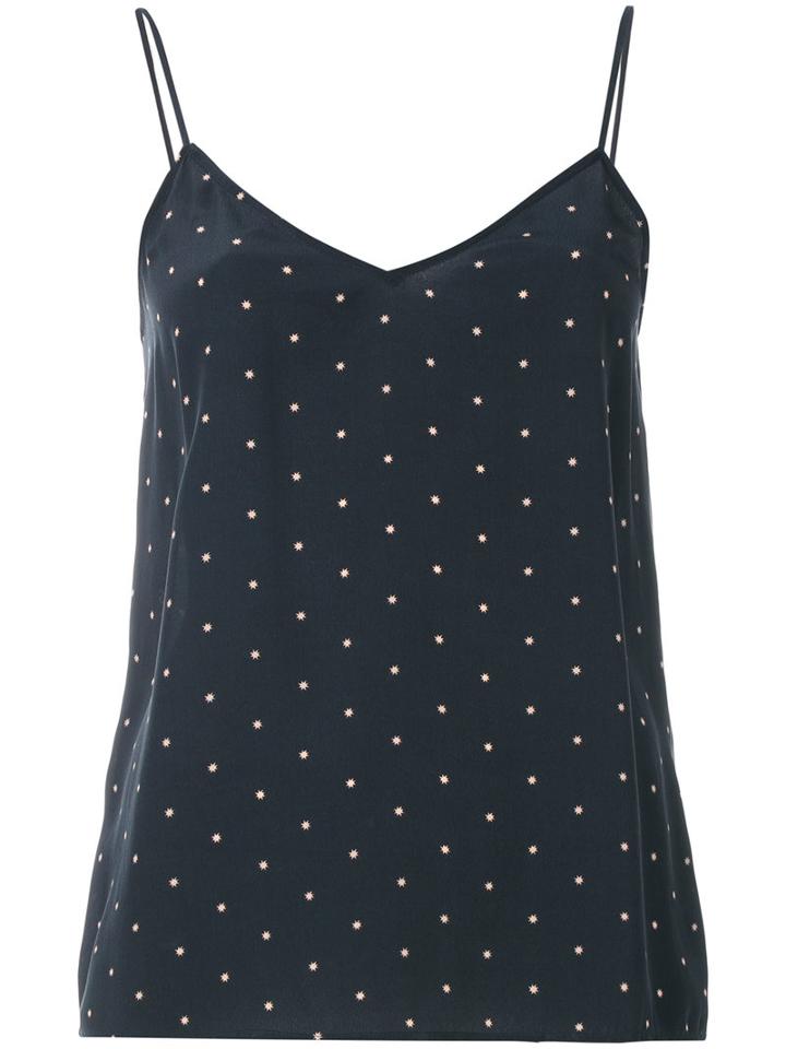 Equipment - Dotted Tank Top - Women - Silk - Xs, Women's, Blue, Silk