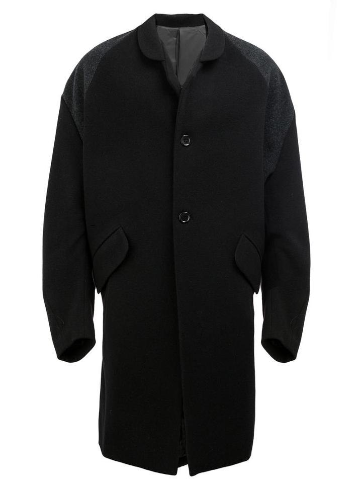 Christopher Nemeth Flap Pocket Coat, Men's, Black, Nylon/polyester/cupro/wool