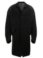 Christopher Nemeth Flap Pocket Coat, Men's, Black, Nylon/polyester/cupro/wool