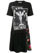 Mcq Alexander Mcqueen Decon Hybrid Floral T-shirt Dress - Black