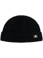 Versace Collection Medusa Logo Beanie Hat - Black