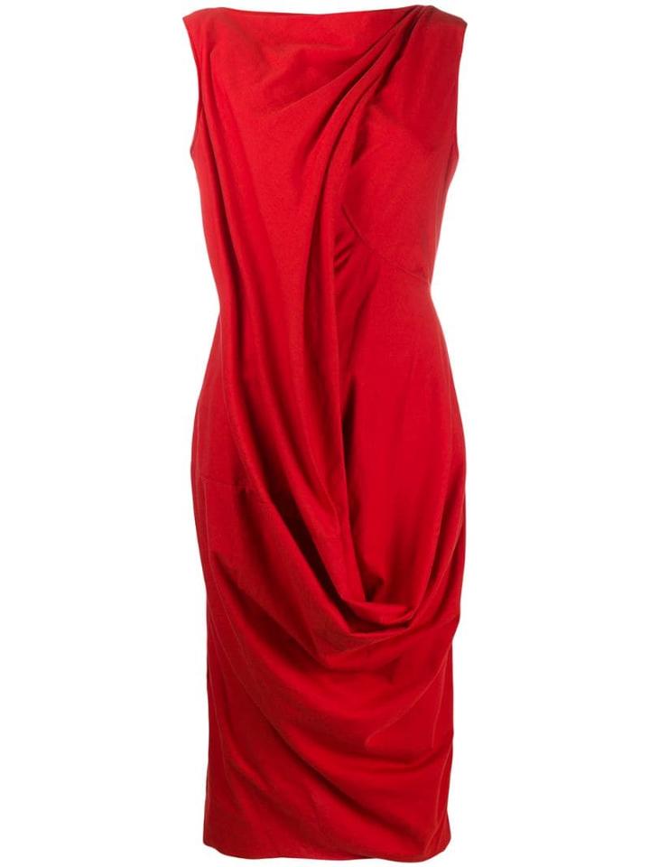Rick Owens Draped Design Dress - Red