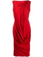 Rick Owens Draped Design Dress - Red