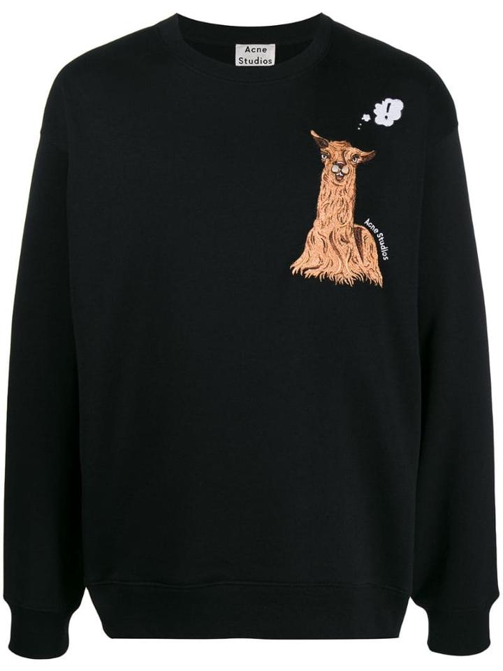 Acne Studios Oversized Crew Neck Sweater - Black