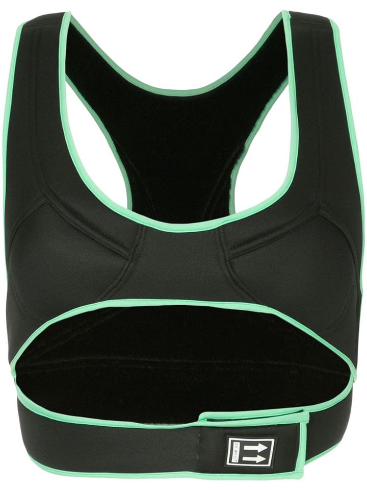 Off-white Contrast Piped Top - Black