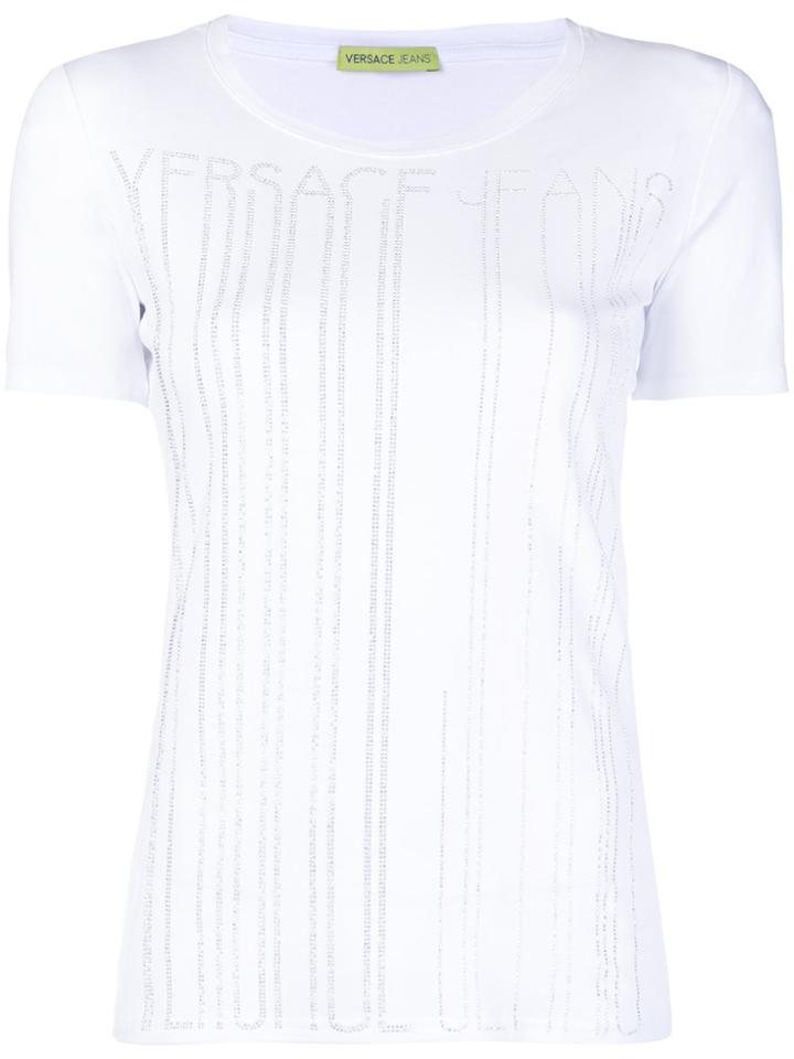 Versace Jeans Logo Embellished T-shirt - White