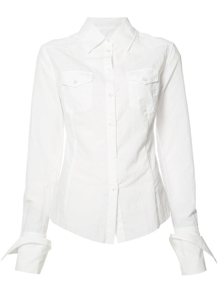 Marques'almeida Folded Cuffs Shirt, Women's, Size: Medium, White, Polyamide