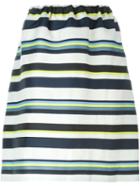 Jil Sander Navy Striped Bell Skirt
