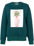 Ports 1961 Digital Print Sweatshirt With Sleeve Slits - Green