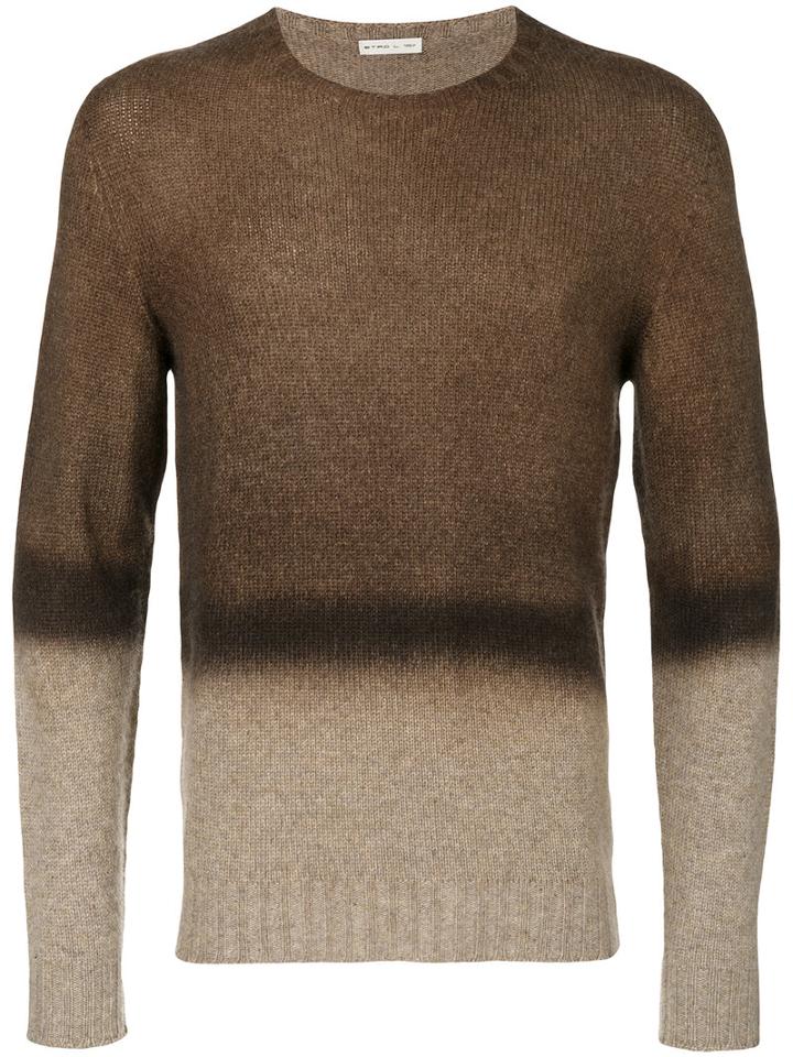 Etro - Gradient Effect Jumper - Men - Cashmere - Xl, Brown, Cashmere