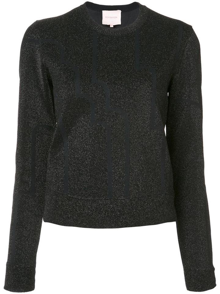 Roksanda Glitter Effect Jumper, Women's, Size: Small, Black, Polyamide/polyester/viscose/polyimide