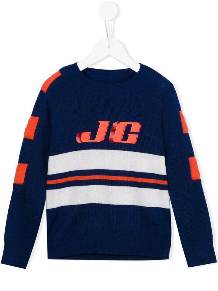 John Galliano Kids Striped Logo Jumper