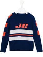 John Galliano Kids Striped Logo Jumper