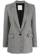 Sandro Paris Houndstooth Pattern Blazer - Black