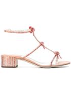 René Caovilla Bow Detail Glitter Sandals - Multicolour