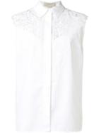 Stella Mccartney Lace Detail Sleeveless Shirt, Women's, Size: 42, White, Cotton