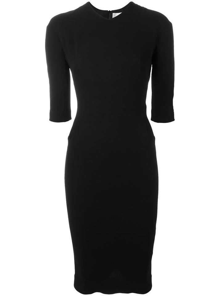 Victoria Beckham Fitted Dress, Women's, Size: 36, Black, Silk/cotton/wool
