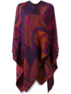 Etro Paisley Jacquard Poncho, Women's, Cotton/modal/wool