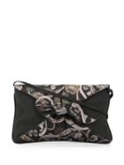 Gucci Pre-owned Floral Print Nylon Clutch - Brown