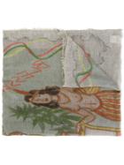 Faliero Sarti Red Indian Print Scarf, Men's, Green, Modal/cashmere