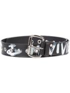 Vivienne Westwood 'camden' Belt, Adult Unisex, Black, Leather/rhodium