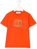 Stone Island Kids Geometric Print T-shirt, Boy's, Size: 10 Yrs, Yellow/orange