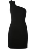 Saint Laurent One Shoulder Mini Dress, Women's, Size: 40, Black, Silk/wool