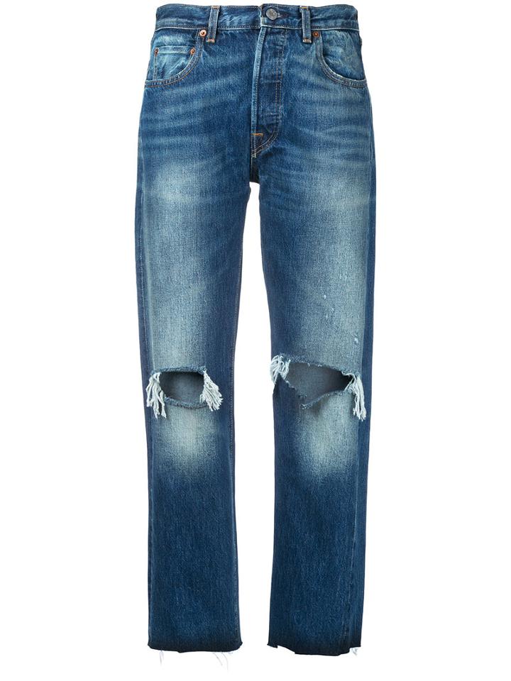 Levi's Vintage Clothing - Ripped Boyfriend Jeans - Women - Cotton - 29, Blue, Cotton