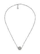Gucci Necklace With Flower, Diamonds And Pearls - Silver