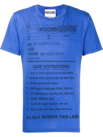 Moschino Care Label Print T-shirt - Blue