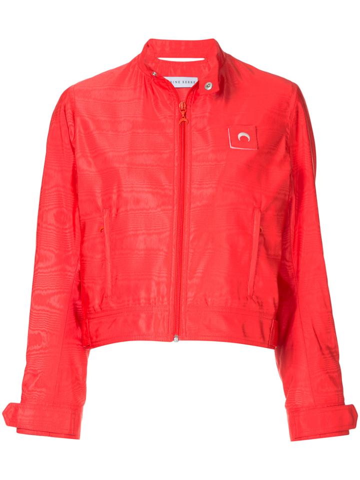 Marine Serre Moire Bomber Jacket - Red