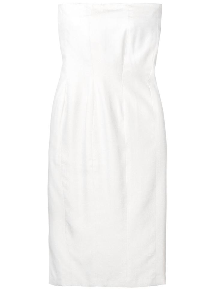 Gianfranco Ferre Vintage Strapless Bustier Dress - White