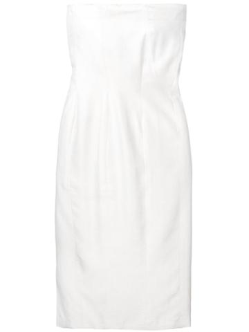 Gianfranco Ferre Vintage Strapless Bustier Dress - White