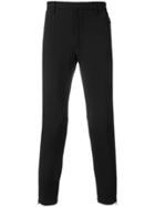 Emporio Armani Textured Slim-fit Trousers - Black