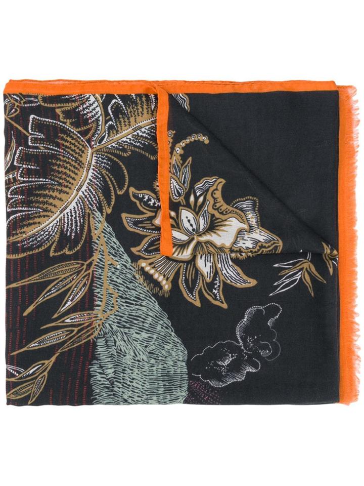 Etro Graphic Print Scarf - Black