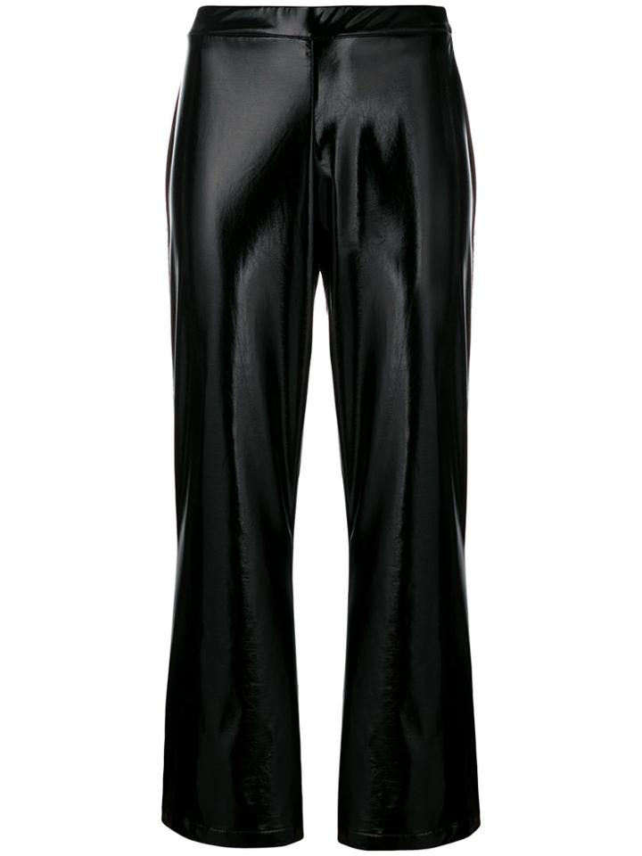 Federica Tosi High Shine Kick Flare Trousers - Black