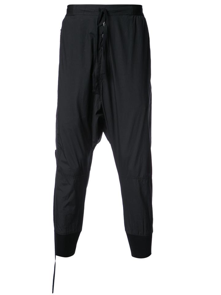 Unravel Project Drop Crotch Trousers With Large Pockets - Black